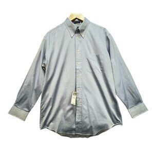 Club Room Mens Pinpoint Oxford Dress Shirt Size 16 32/33 Light Blue Pocket